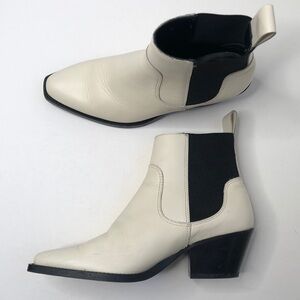 Everlane ivory leather ankle boots